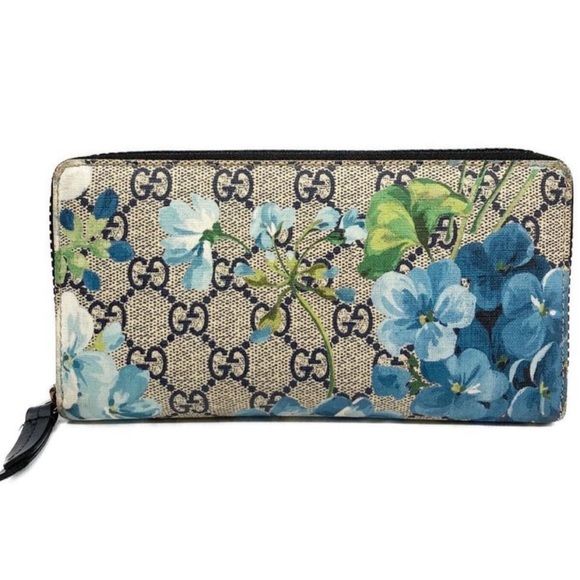 Gucci Supreme GG Monogram with Blue Floral Zippy Wallet - Made in Italy - NWT - Picture 10 of 17